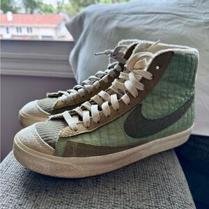 Nike White High-Top Sneakers-Used Blazers